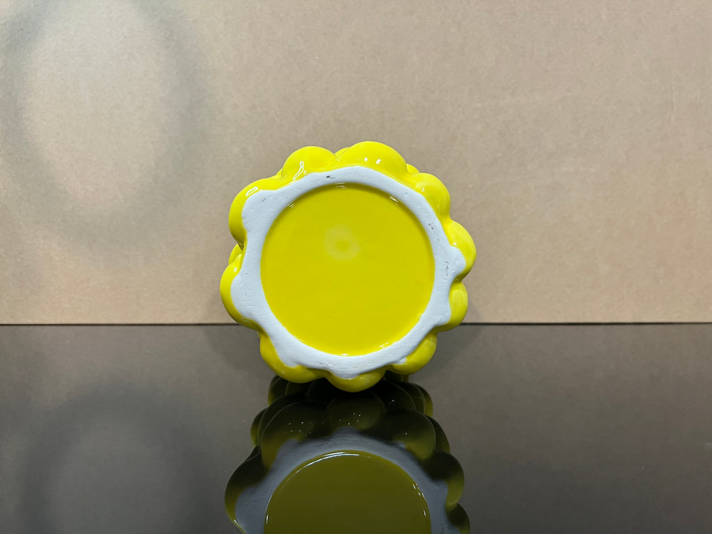 *Lemon Vase - 7 Inch Tall Yellow Ceramic Tabletop Vase with 3D Lemon Design