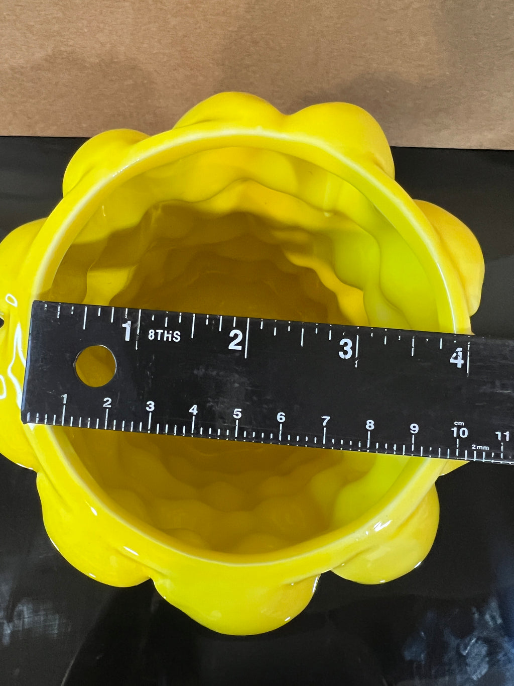 *Lemon Vase - 7 Inch Tall Yellow Ceramic Tabletop Vase with 3D Lemon Design