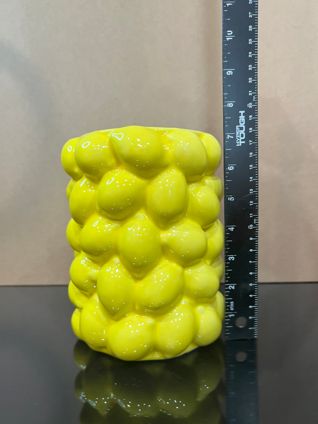 *Lemon Vase - 7 Inch Tall Yellow Ceramic Tabletop Vase with 3D Lemon Design