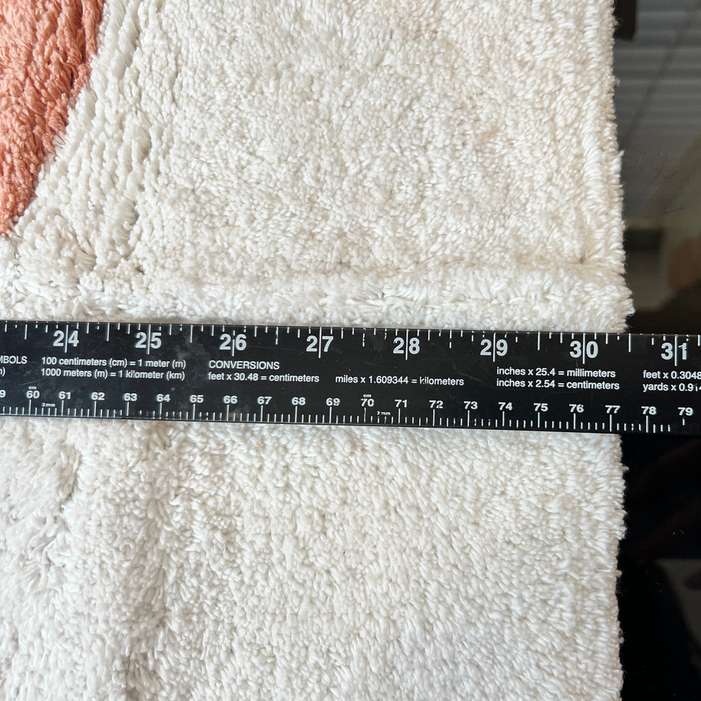 Heart Pink Bath Mat - Soft Cotton - Machine Washable - Non-Slip - 30" x 20"