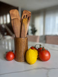 Wooden Spatula Set - 5 piece set (4 spatulas + 1 holder)